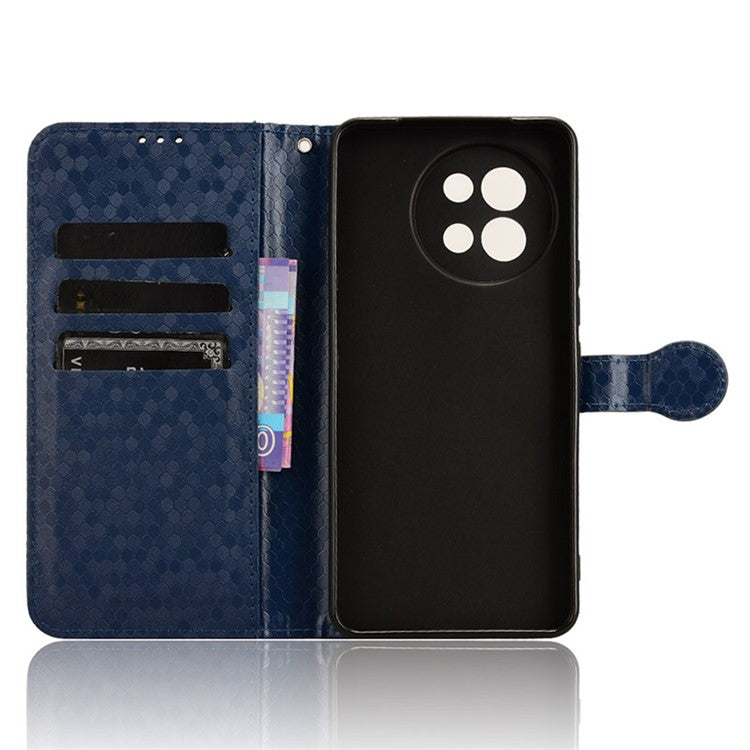 For vivo S18e 5G Magnetic Phone Case Dots Imprinted Card Holder Anti-scratch Cover - Dark Blue