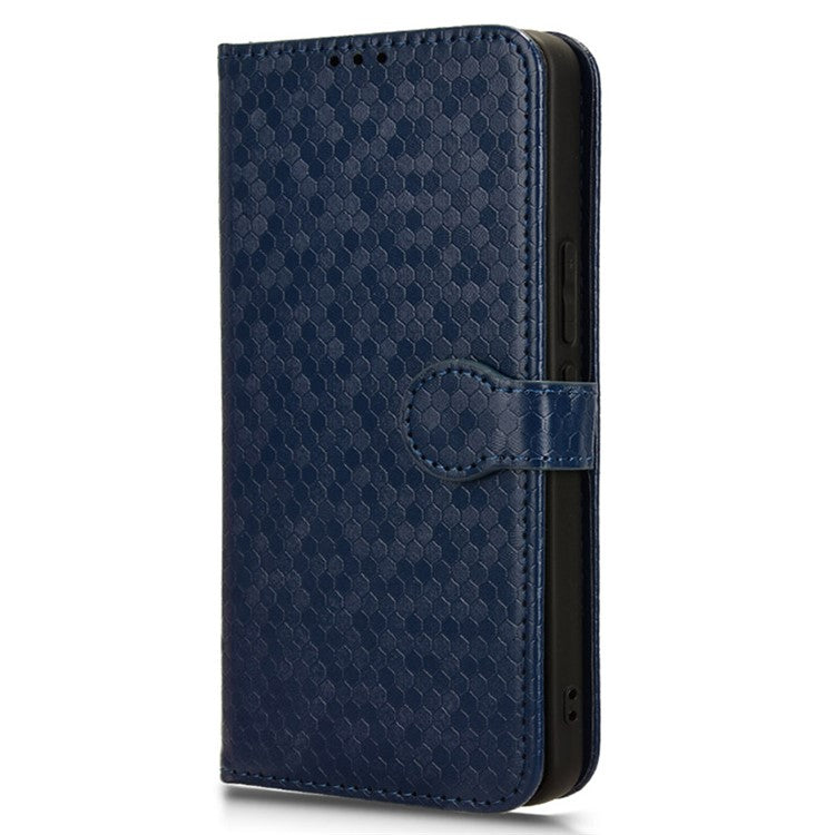 For vivo S18e 5G Magnetic Phone Case Dots Imprinted Card Holder Anti-scratch Cover - Dark Blue