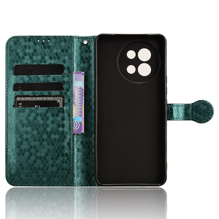 For vivo S18e 5G Magnetic Phone Case Dots Imprinted Card Holder Anti-scratch Cover - Green