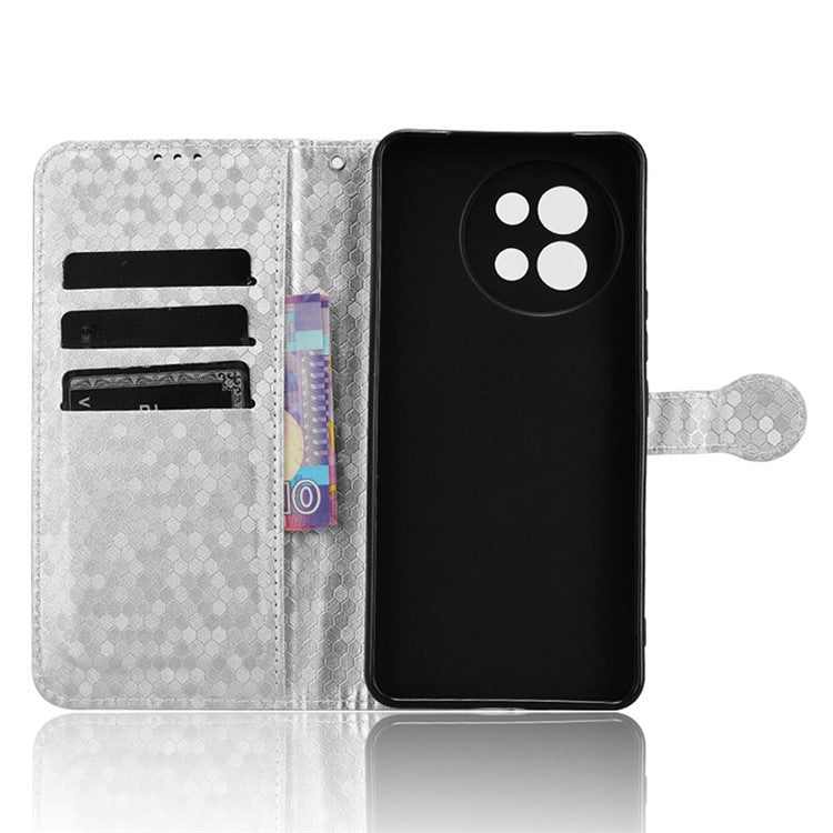 For vivo S18e 5G Magnetic Phone Case Dots Imprinted Card Holder Anti-scratch Cover - Silver