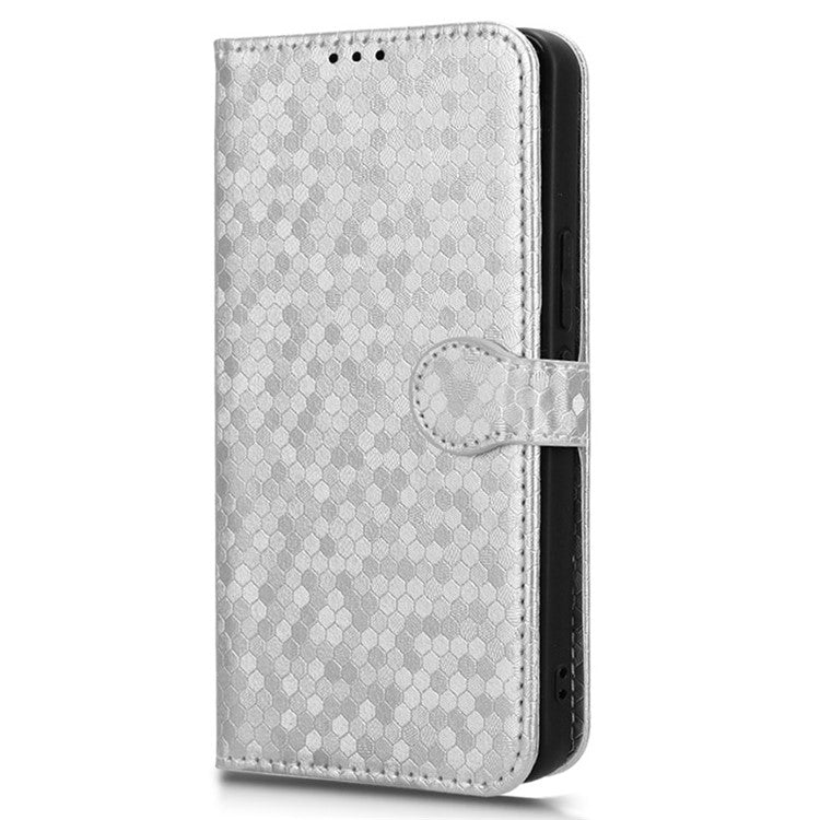 For vivo S18e 5G Magnetic Phone Case Dots Imprinted Card Holder Anti-scratch Cover - Silver