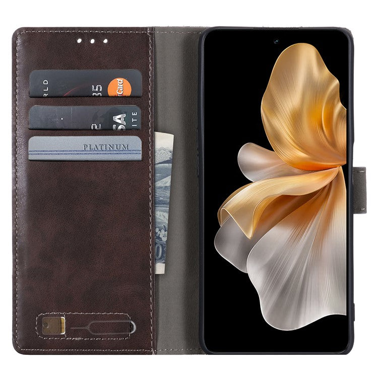 MUXMA MX102 For vivo S18 5G / S18 Pro 5G / V30 5G / V30 Pro 5G Case Leather Wallet Stand Phone Cover - Brown