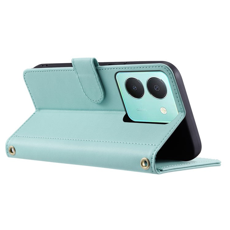 For vivo Y78 5G (China) / Y27 5G / Y27s 4G / Y100i 5G / Y77t 5G / Y36 5G (Global) / Y36 4G (Global) / Y36 4G (India) Leather Case - Mint Green