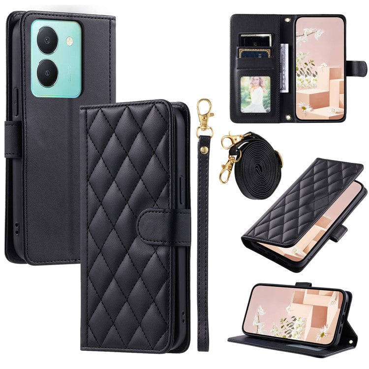 For vivo Y78 5G (China) / Y27 5G / Y27s 4G / Y100i 5G / Y77t 5G / Y36 5G (Global) / Y36 4G (Global) / Y36 4G (India) Leather Case - Black