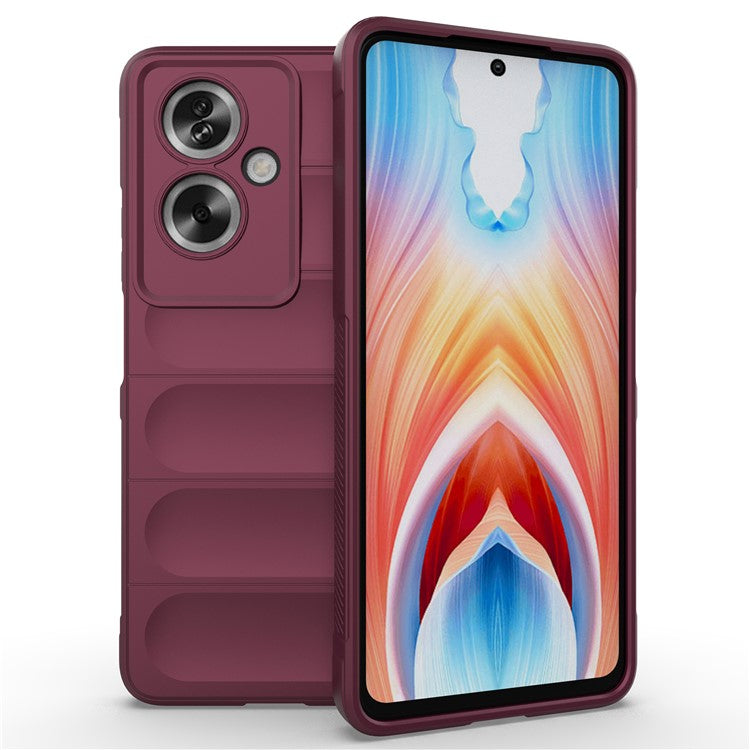 Soft TPU Case for Oppo A79 5G / A2 5G Shock Absorbing Phone Back Cover - Wine Red