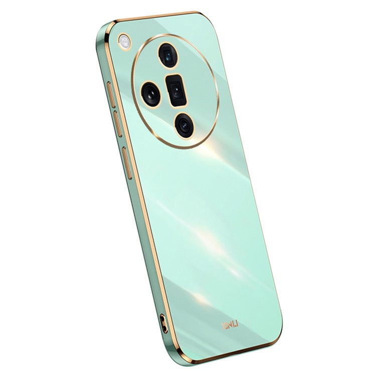 XINLI For Oppo Find X7 5G Case Electroplating Soft TPU Back Phone Cover - Cyan