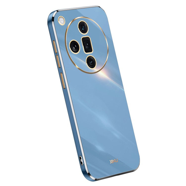 XINLI For Oppo Find X7 5G Case Electroplating Soft TPU Back Phone Cover - Blue