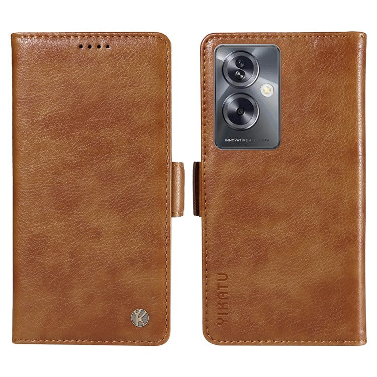 YIKATU YK-007 For Oppo A79 5G / A2 5G Leather Phone Case Litchi Texture Phone Shell - Brown