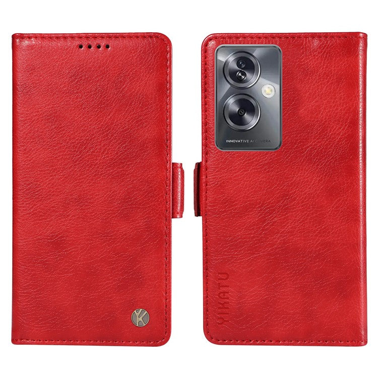 YIKATU YK-007 For Oppo A79 5G / A2 5G Leather Phone Case Litchi Texture Phone Shell - Red