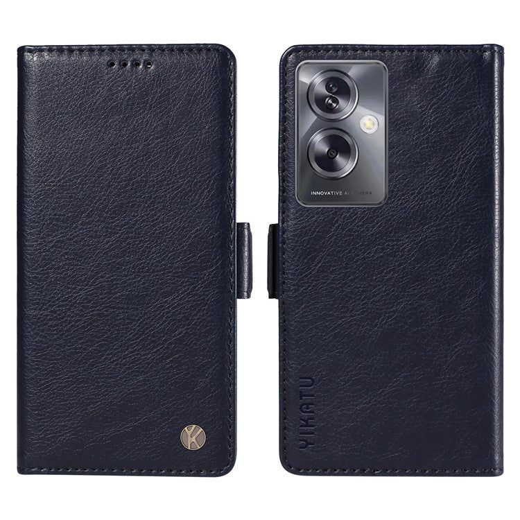 YIKATU YK-007 For Oppo A79 5G / A2 5G Leather Phone Case Litchi Texture Phone Shell - Navy Blue