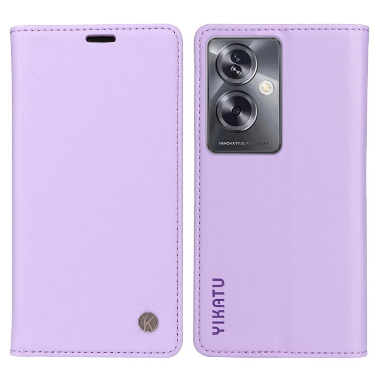 YIKATU YK-001 For Oppo A79 5G / A2 5G Case Magnetic Adsorption Leather Phone Cover - Light Purple