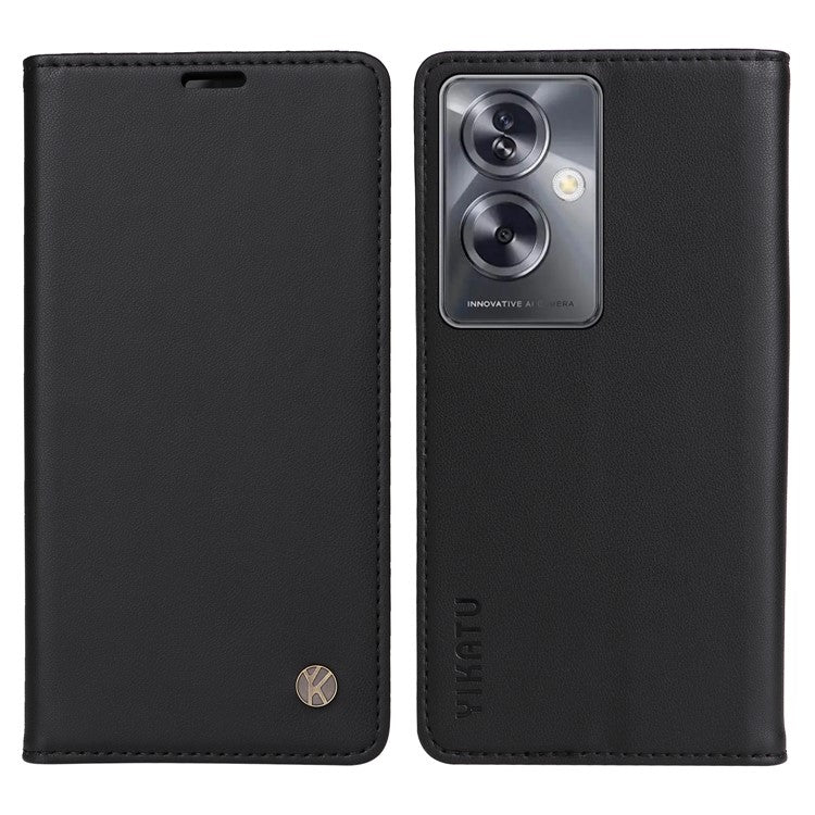 YIKATU YK-001 For Oppo A79 5G / A2 5G Case Magnetic Adsorption Leather Phone Cover - Black