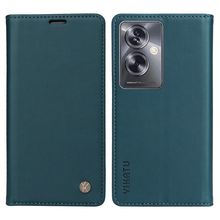 YIKATU YK-001 For Oppo A79 5G / A2 5G Case Magnetic Adsorption Leather Phone Cover - Green