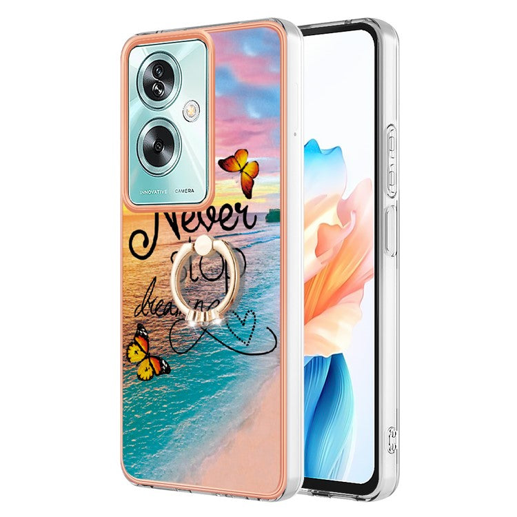 YB IMD Series-6 For Oppo A79 5G / A2 5G TPU Case Kickstand Electroplating IMD Phone Cover - Never Stop Dreaming