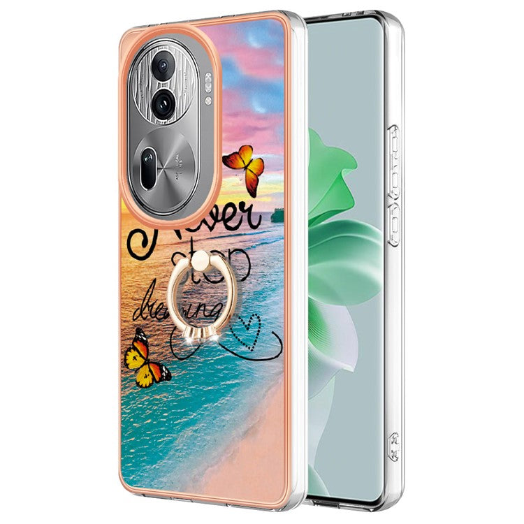 YB IMD Series-6 For Oppo Reno11 Pro 5G (Global) Phone Case TPU Phone Protective Cover Electroplating Design - Never Stop Dreaming