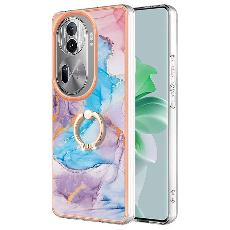 YB IMD Series-6 For Oppo Reno11 Pro 5G (Global) Phone Case TPU Phone Protective Cover Electroplating Design - Milky Way Marble Blue