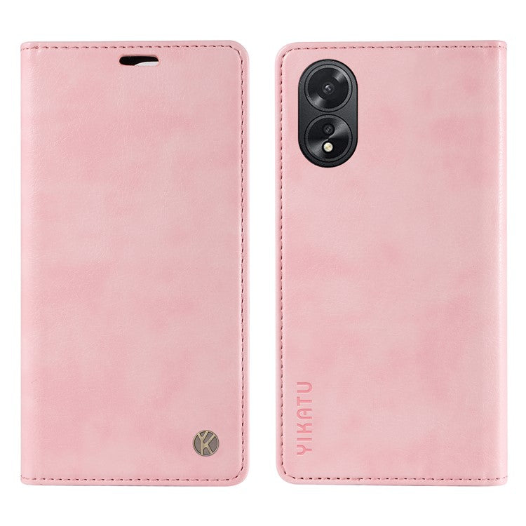 YIKATU YK-006 For Oppo A38 4G / A18 4G Case Leather Phone Cover with Card Slots Wallet - Pink