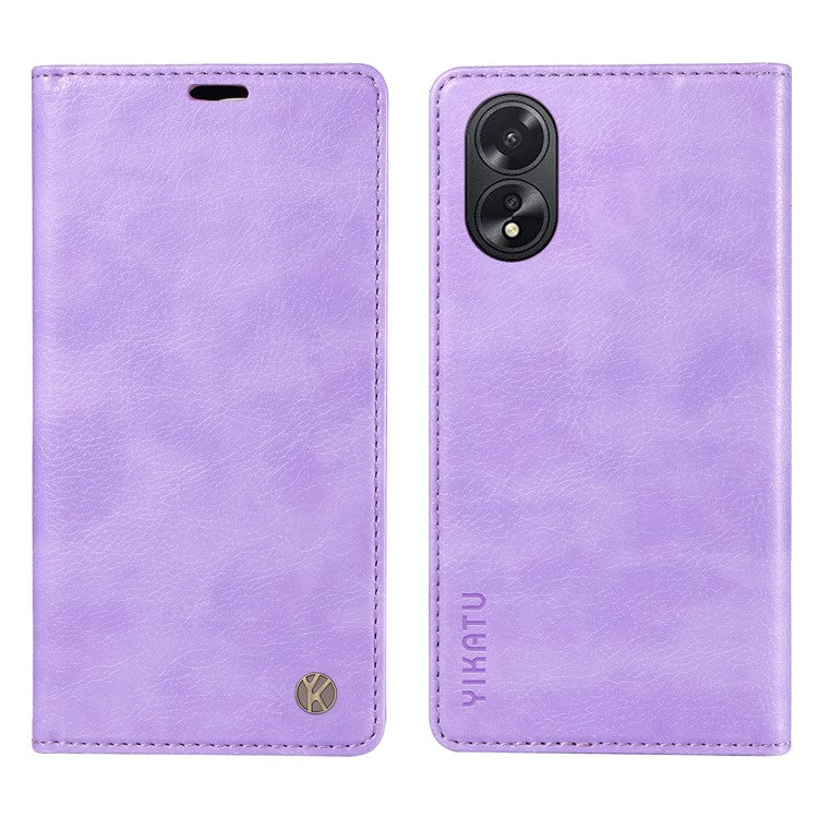 YIKATU YK-006 For Oppo A38 4G / A18 4G Case Leather Phone Cover with Card Slots Wallet - Purple