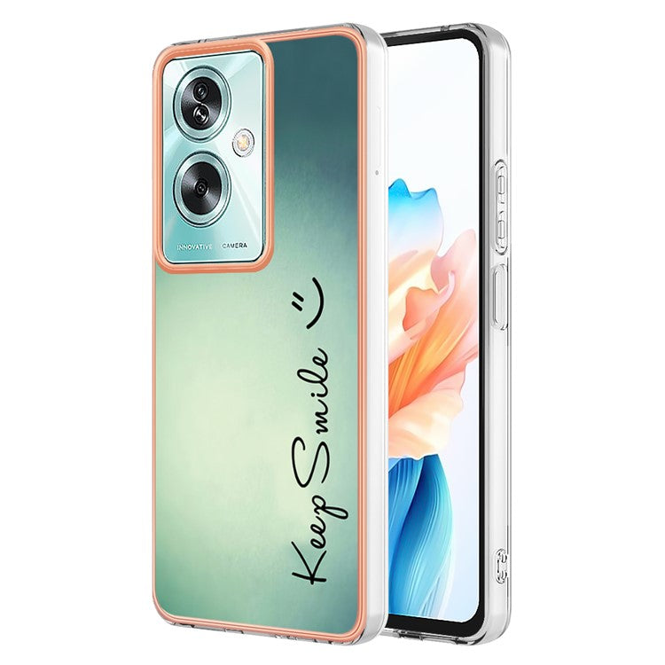 YB IMD Series-19 Style-D For Oppo A79 5G / A2 5G TPU Phone Case Electroplating Pattern Print Shell - Keep Smile