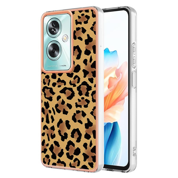 YB IMD Series-19 Style-D For Oppo A79 5G / A2 5G TPU Phone Case Electroplating Pattern Print Shell - Leopard Print