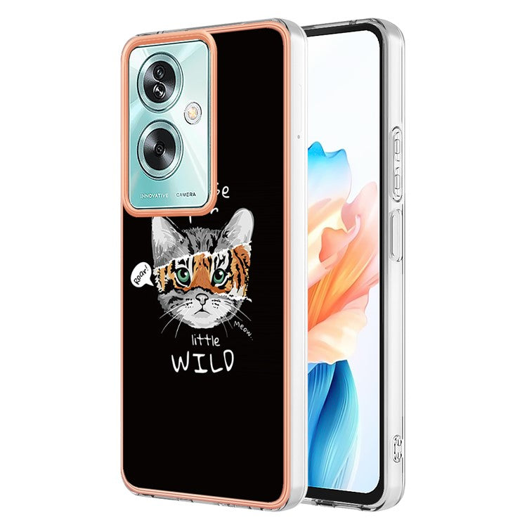 YB IMD Series-19 Style-D For Oppo A79 5G / A2 5G TPU Phone Case Electroplating Pattern Print Shell - Cat  /  Tiger