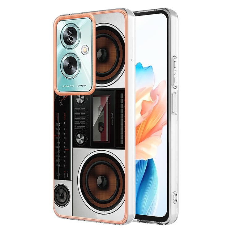 YB IMD Series-19 Style-D For Oppo A79 5G / A2 5G TPU Phone Case Electroplating Pattern Print Shell - Radio