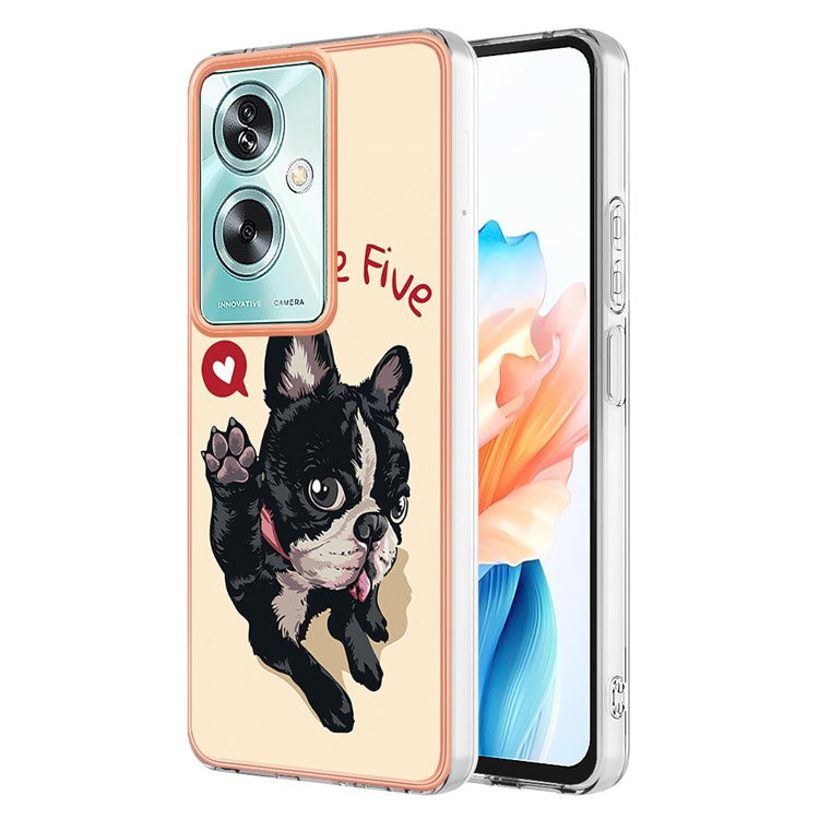 YB IMD Series-19 Style-D For Oppo A79 5G / A2 5G TPU Phone Case Electroplating Pattern Print Shell - Dog