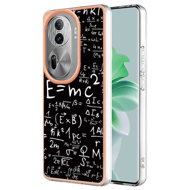 YB IMD Series-19 Style-D For Oppo Reno11 Pro 5G (Global) Electroplated Case TPU Pattern Print Back Phone Cover - Equation