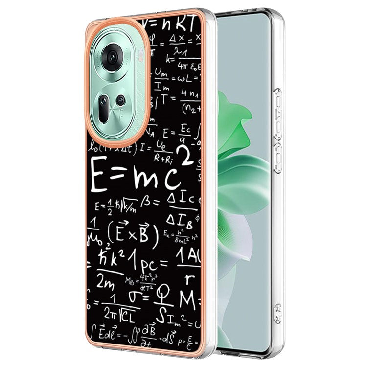 YB IMD Series-19 Style-D For Oppo Reno11 5G (Global) TPU Case Electroplated Pattern Slim Phone Shell - Equation