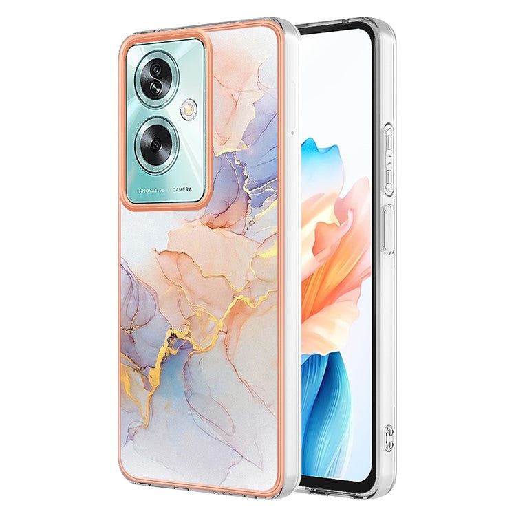 YB IMD Series-1 For Oppo A79 5G / A2 5G Electroplating Case Soft TPU Slim Phone Case - Milky Way Marble White