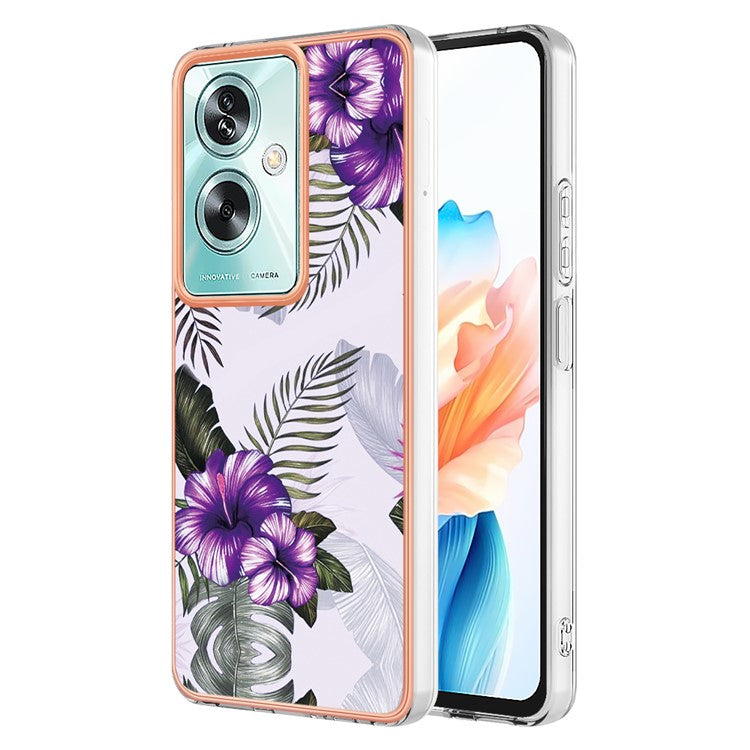 YB IMD Series-1 For Oppo A79 5G / A2 5G Electroplating Case Soft TPU Slim Phone Case - Purple Flower