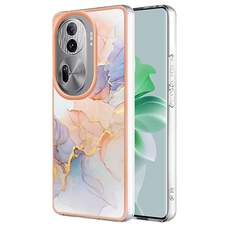 YB IMD Series-1 For Oppo Reno11 Pro 5G (Global) Case Electroplating Anti-Drop TPU Phone Cover - Milky Way Marble White