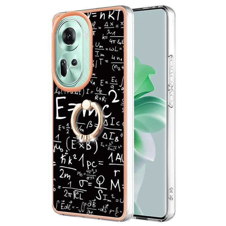 YB IMD Series-20 Style D for Oppo Reno11 5G (Global) Case 2.0mm Electroplating TPU Kickstand Cover - Equation