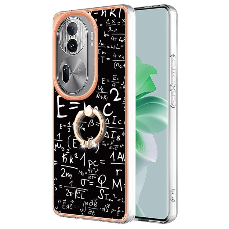 YB IMD Series-20 Style D for Oppo Reno11 Pro 5G (Global) TPU Case Pattern Printing 2.0mm Kickstand Cover - Equation