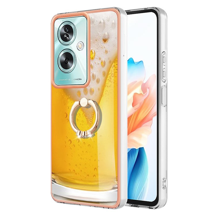 YB IMD Series-20 Style D for Oppo A79 5G / A2 5G Case Kickstand 2.0mm Electroplating TPU Cover - Beer