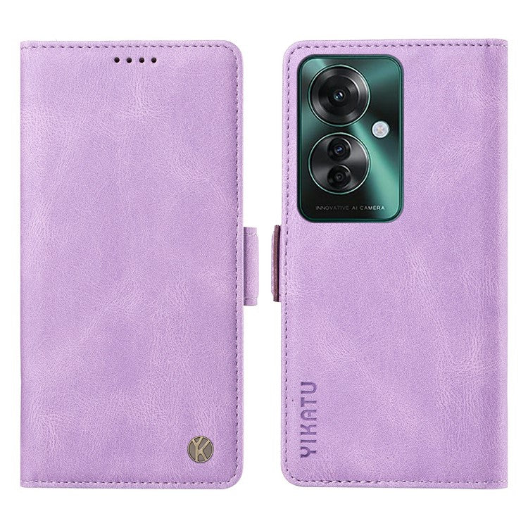 YIKATU YK-005 For Oppo Reno11 F 5G / F25 Pro 5G Leather Phone Case Stand Wallet Cover - Purple