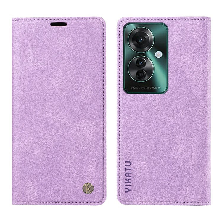 YIKATU YK-004 For Oppo Reno11 F 5G / F25 Pro 5G Leather Case Skin-touch Wallet Phone Cover - Purple