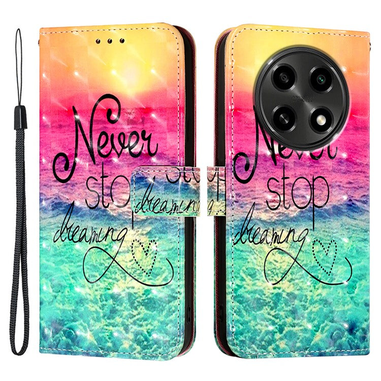 YB Pattern Printing Leather Series-2 For Oppo A2 Pro 5G / A3 Pro (China) 5G Case Flip Wallet Phone Cover - Never Stop Dreaming