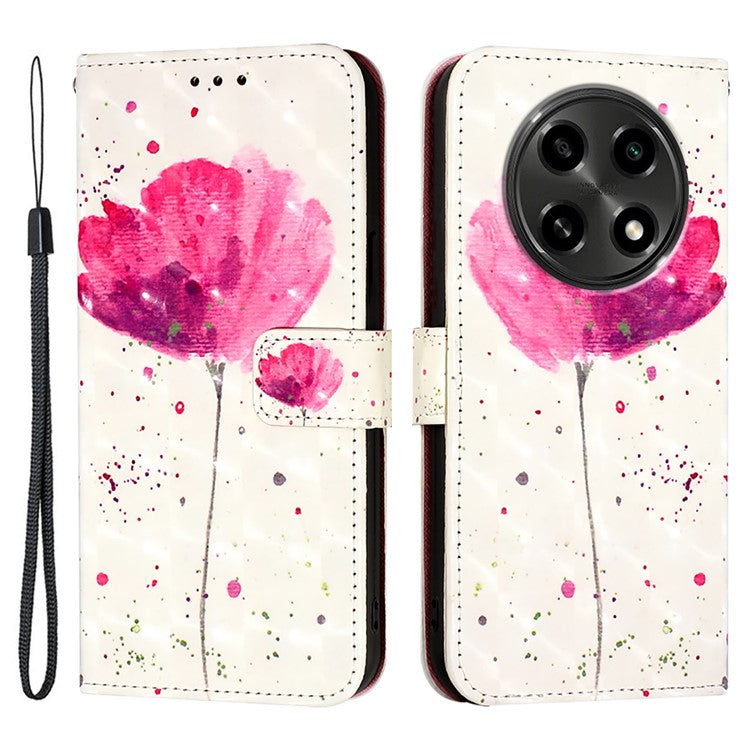 YB Pattern Printing Leather Series-2 For Oppo A2 Pro 5G / A3 Pro (China) 5G Case Flip Wallet Phone Cover - Flower