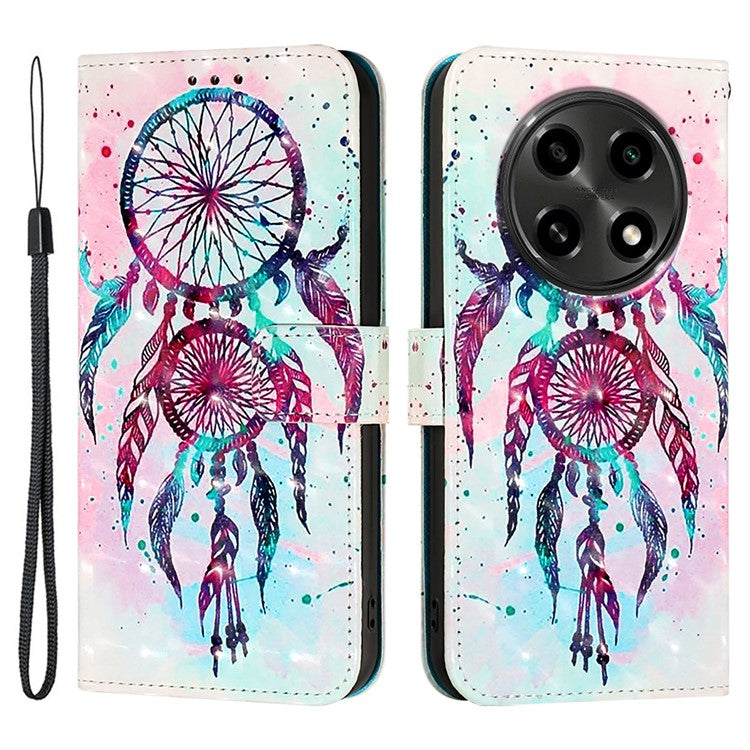 YB Pattern Printing Leather Series-2 For Oppo A2 Pro 5G / A3 Pro (China) 5G Case Flip Wallet Phone Cover - Colorful Wind Chime