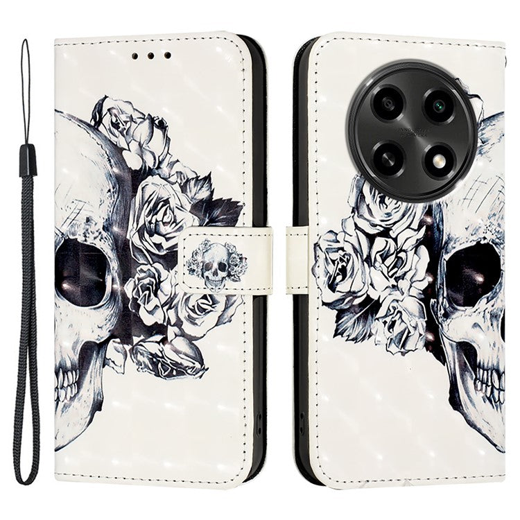 YB Pattern Printing Leather Series-2 For Oppo A2 Pro 5G / A3 Pro (China) 5G Case Flip Wallet Phone Cover - Skull