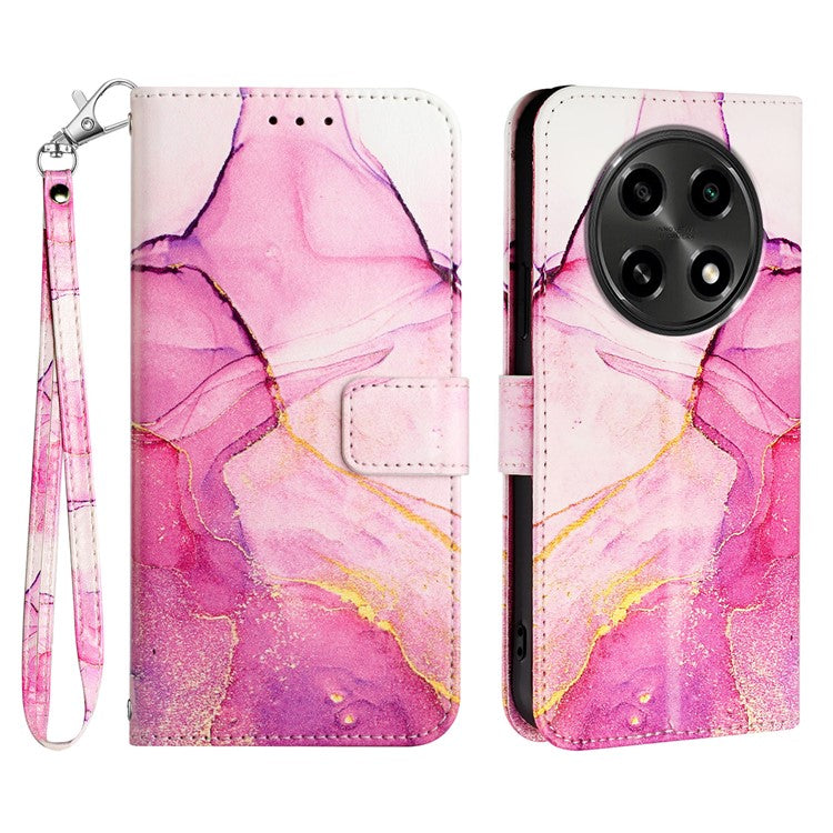 YB Pattern Printing Leather Series-5 For Oppo A2 Pro 5G / A3 Pro (China) 5G Case Card Holder Magnetic Clasp Phone Cover - Pink+Purple+Gold LS001