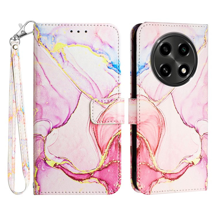 YB Pattern Printing Leather Series-5 For Oppo A2 Pro 5G / A3 Pro (China) 5G Case Card Holder Magnetic Clasp Phone Cover - Rose Gold LS005