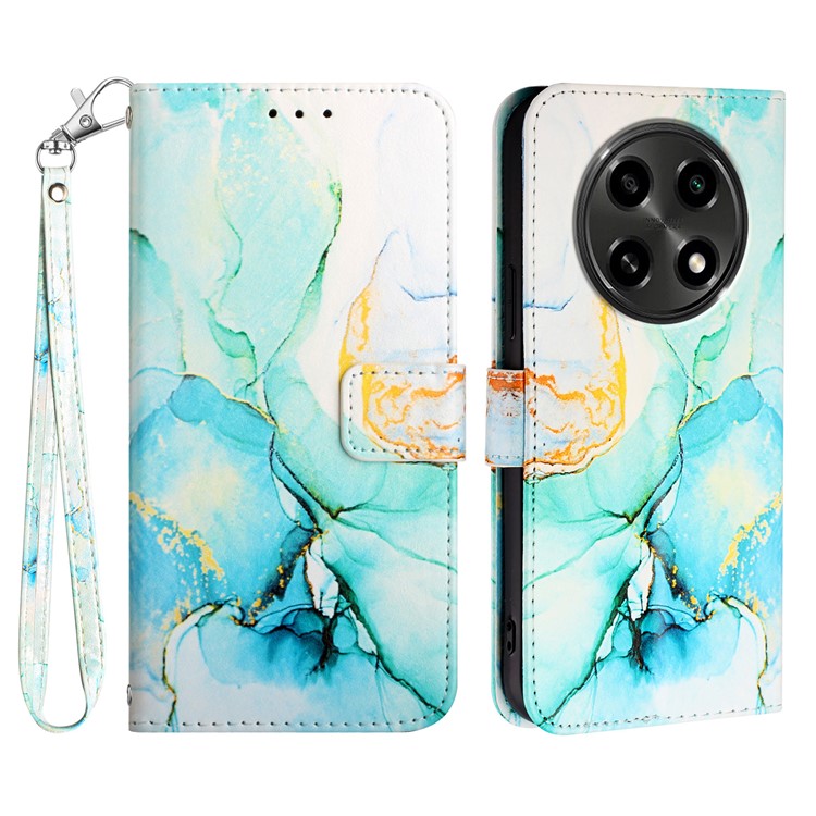 YB Pattern Printing Leather Series-5 For Oppo A2 Pro 5G / A3 Pro (China) 5G Case Card Holder Magnetic Clasp Phone Cover - Green LS003