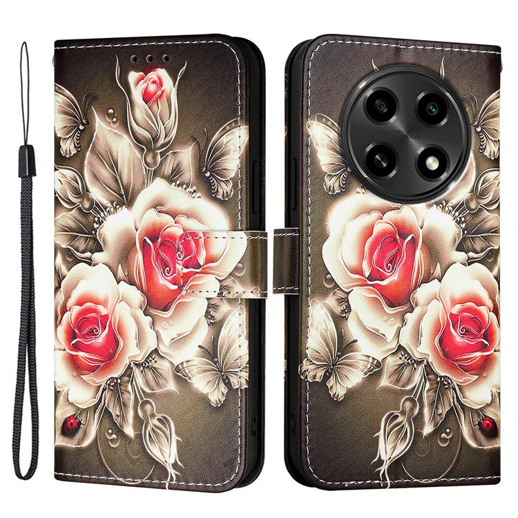 YB Pattern Printing Leather Series-4 for Oppo A2 Pro 5G / A3 Pro (China) 5G Leather Phone Case Wallet Flip Cover - Rose