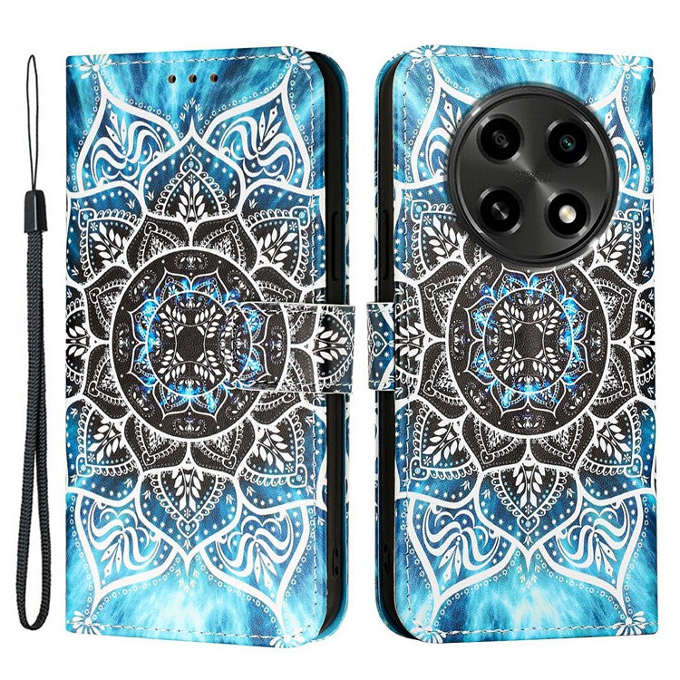 YB Pattern Printing Leather Series-4 for Oppo A2 Pro 5G / A3 Pro (China) 5G Leather Phone Case Wallet Flip Cover - Mandala Flower