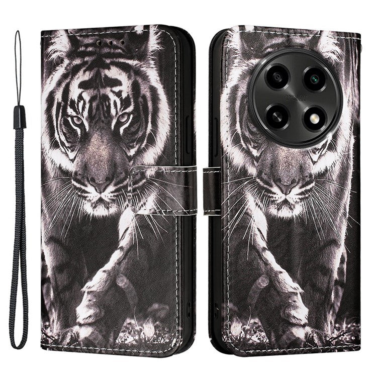 YB Pattern Printing Leather Series-4 for Oppo A2 Pro 5G / A3 Pro (China) 5G Leather Phone Case Wallet Flip Cover - Tiger