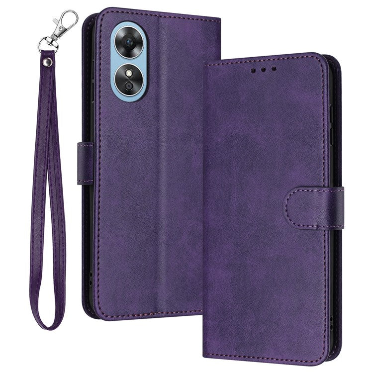 Wholesale Phone Cases for Oppo A17 4G / A17k 4G PU Leather+TPU Cover Wallet Cell Phone Stand Shell - Purple