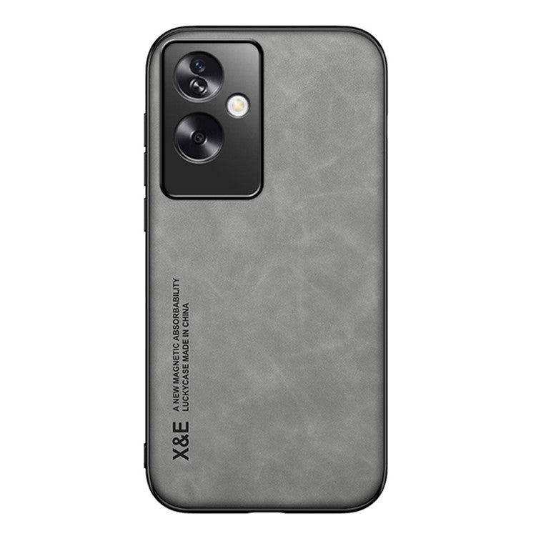 X&E For Oppo A2 5G / A79 5G Phone Case PU Leather Coated TPU+PC Skin-Touch Back Cover - Light Grey