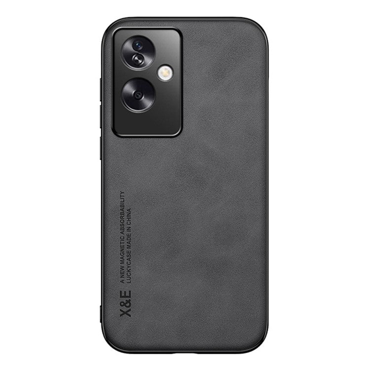 X&E For Oppo A2 5G / A79 5G Phone Case PU Leather Coated TPU+PC Skin-touch Back Cover - Dark Grey